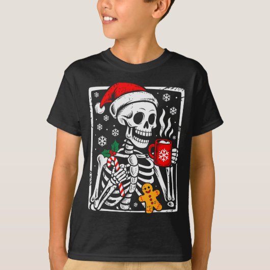 Funny Christmas Skeleton Hot Chocolate Xmas Men Wo T-shirt (Voorkant)