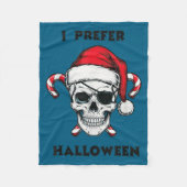 Funny Christmas Skeleton I Prefer Halloween  Fleece Deken (Voorkant)