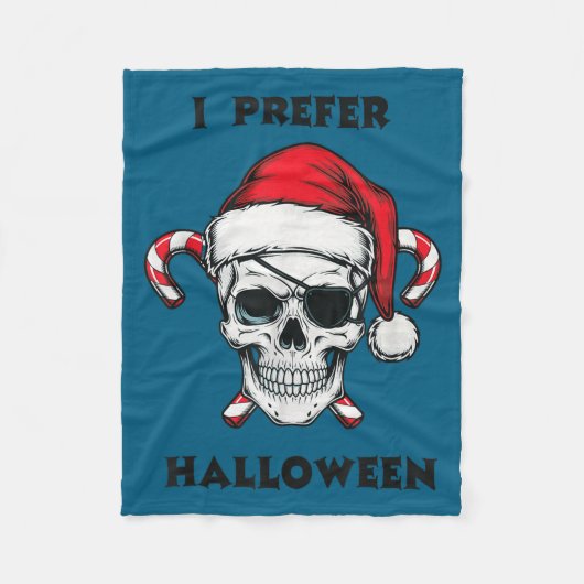 Funny Christmas Skeleton I Prefer Halloween  Fleece Deken (Voorkant)