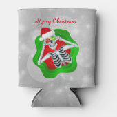 Funny Christmas Skeleton in Splatter Ornament Eyes Blikjeskoeler (Voorkant)