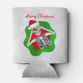 Funny Christmas Skeleton in Splatter Ornament Eyes Blikjeskoeler (Achterkant)