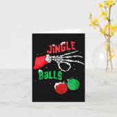 Funny Christmas Skeleton Jingle Funny Xmas Matchin Kaart (Gele Bloem)