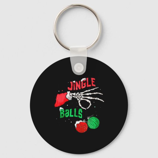 Funny Christmas Skeleton Jingle Funny Xmas Matchin Sleutelhanger (Voorkant)