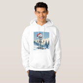 Funny Christmas Skeleton on Skis  Hoodie (Voorkant volledig)
