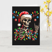 Funny Christmas Skeleton Santa Hat Xmas Vibes For Kaart (Gele Bloem)