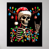 Funny Christmas Skeleton Santa Hat Xmas Vibes For Poster (Voorkant)