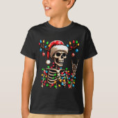 Funny Christmas Skeleton Santa Hat Xmas Vibes For  T-shirt (Voorkant)