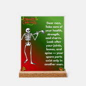 Funny Christmas Skeleton Wishes for man Acryl Bord (Voorkant)
