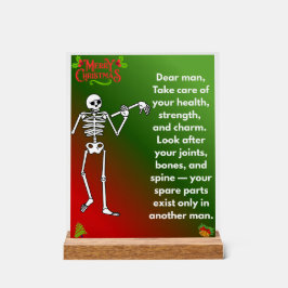 Funny Christmas Skeleton Wishes for man Acryl Bord