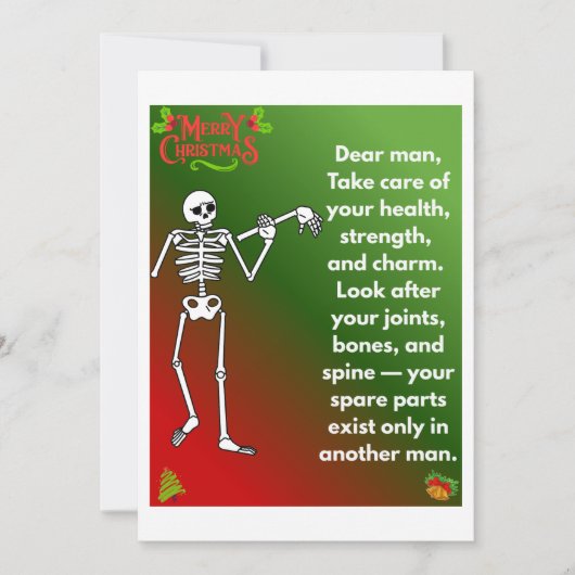 Funny Christmas Skeleton Wishes for man Feestdagenkaart (Voorkant)