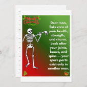 Funny Christmas Skeleton Wishes for man Feestdagenkaart (Voorkant / Achterkant)