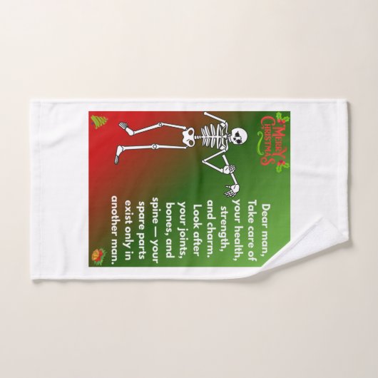 Funny Christmas Skeleton Wishes for man Handdoek (Handdoek)