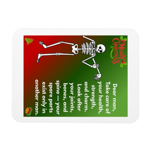 Funny Christmas Skeleton Wishes for man Magneet (Horizontaal)