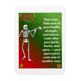 Funny Christmas Skeleton Wishes for man Magneet