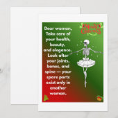 Funny Christmas Skeleton Wishes for woman Feestdagenkaart (Voorkant / Achterkant)