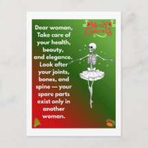 Funny Christmas Skeleton Wishes for woman Holiday 