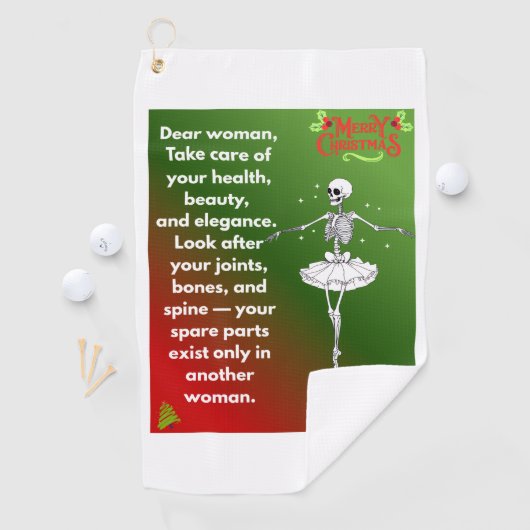 Funny Christmas Skeleton Wishes for woman Holiday  Golfhanddoek (Insitu)