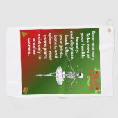 Funny Christmas Skeleton Wishes for woman Holiday  Golfhanddoek (Horizontaal)