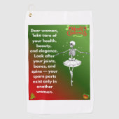 Funny Christmas Skeleton Wishes for woman Holiday  Golfhanddoek (Voorkant)