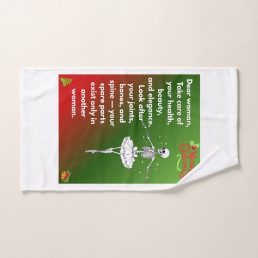 Funny Christmas Skeleton Wishes for woman Holiday  Handdoek (Handdoek)