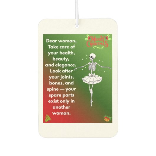 Funny Christmas Skeleton Wishes for woman Holiday  Luchtverfrisser (Voorkant)