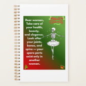 Funny Christmas Skeleton Wishes for woman Holiday  Planner (Voorkant)