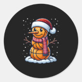 Funny Christmas Sketll Snowman Santa Sketll Boys M Ronde Sticker (Voorkant)