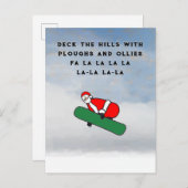 Funny Christmas Snowboarden Briefkaart (Voorkant / Achterkant)