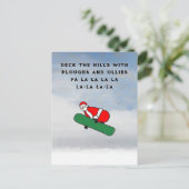 Funny Christmas Snowboarden Briefkaart (Staand voorkant)