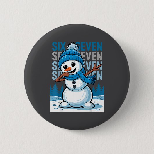 Funny Christmas Snowman Dabbing Xmas Dab Six Seven Ronde Button 5,7 Cm (Voorkant)