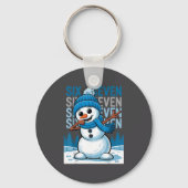 Funny Christmas Snowman Dabbing Xmas Dab Six Seven Sleutelhanger (Voorkant)