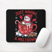 Funny Christmas Snowman Hot Chocolate Just Having  Muismat (Met muis)