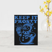 Funny Christmas Snowman Keep It Frosty Kaart (Gele Bloem)