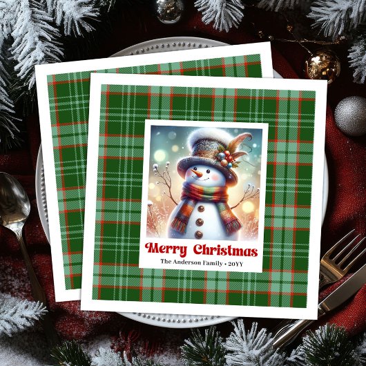Funny Christmas Snowman Napkins Printable Kids Servet