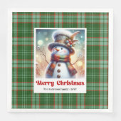 Funny Christmas Snowman Napkins Printable Kids Servet (Voorkant)