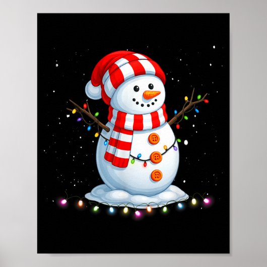 Funny Christmas Snowman Tee Cute Santa Men Women K Poster (Voorkant)