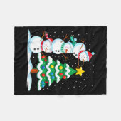 Funny Christmas Snowman Topper Tree Holiday Family Fleece Deken (Voorkant (Horizontaal))