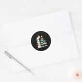 Funny Christmas Snowman Topper Tree Holiday Family Ronde Sticker (Envelop)
