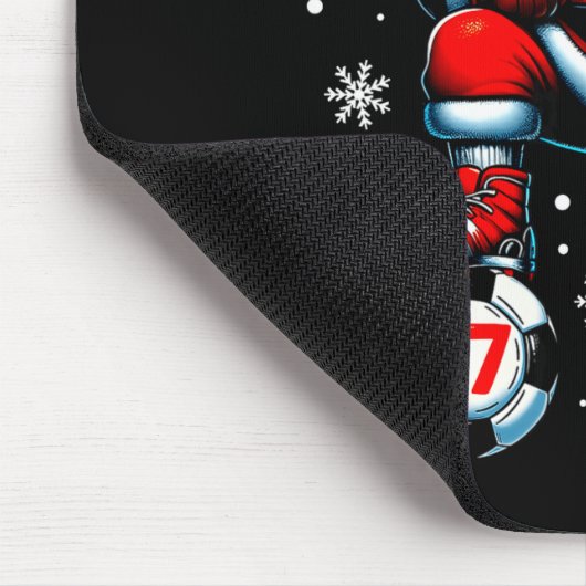 Funny Christmas Soccer Cool Santa Claus 6 7 Meme T Muismat (Hoek)