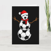 Funny Christmas Soccer Santa Snowman  Kaart (Voorkant)
