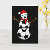 Funny Christmas Soccer Santa Snowman  Kaart (Gele Bloem)