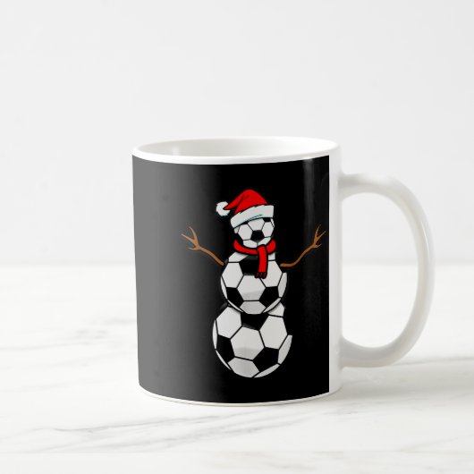 Funny Christmas Soccer Santa Snowman  Koffiemok (Rechts)