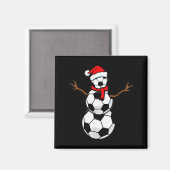 Funny Christmas Soccer Santa Snowman  Magneet (Voorkant / Achterkant)