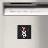 Funny Christmas Soccer Santa Snowman  Magneet (Insitu (Vaatwasser))