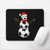 Funny Christmas Soccer Santa Snowman  Muismat (Met muis)