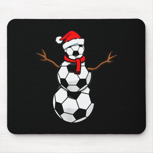 Funny Christmas Soccer Santa Snowman  Muismat (Voorkant)