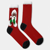 Funny Christmas Socks African Santa Socks Custom Sokken (Rechts)