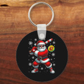 Funny Christmas Softball Cool Santa Claus 6 7 Meme Sleutelhanger (Voorkant)