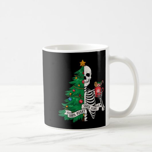 Funny Christmas Sorta Merry Sorta Y Skeleton Xmas Koffiemok (Rechts)