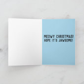 FUNNY CHRISTMAS SPACE CAT & SHARK GREETING CARD BEDANKKAART (Binnen)